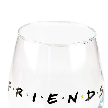 Copa de vino sin tallo Silver Buffalo Friends Doodle Logo, 590 ml