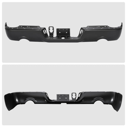 DNA MOTORING Rear Bumper Bar Compatible With Dodge Ram 1500 2009-2010, Ram 1500 2011-2018, 1500 Classic 2019-2024, With Dual Exhaust; Without Park Assist, CH1102372, Black, BUMP-R-DR09-FB-02-BK