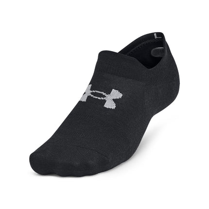 Under Armour Unisex-Adult Essential Ultra Low Tab Socks 6 Pack, (001) Black/Black/Castlerock, Small