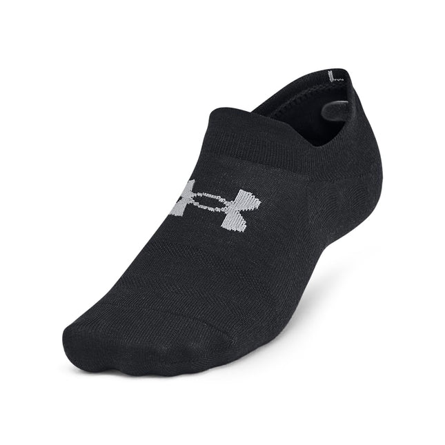 Under Armour Unisex-Adult Essential Ultra Low Tab Socks 6 Pack, (001) Black/Black/Castlerock, Small