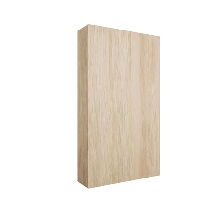 3 3/4"W x 6 1/2"H x 1"P Americraft Solid Hardwood Stain Grade Smooth Plinth Block with Squared Edge, White Oak
