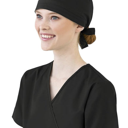 WonderWink Men's Wonderwork Unisex Scrub Cap, Black, One Size