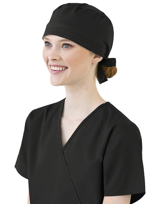 WonderWink Men's Wonderwork Unisex Scrub Cap, Black, One Size