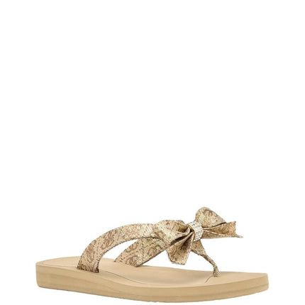 GUESS Women's Tuta Flip-Flop, Gold 710, 6.5 UK