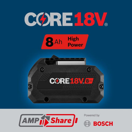 BOSCH GBA18V80-2PK 18V CORE18V® Lithium-Ion 8 Ah High Power Battery, 2-Pack