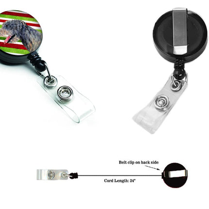 Caroline's Treasures Irish Wolfhound Candy Cane Christmas Retractable Badge Reel, Multicolor (SS4575BR)