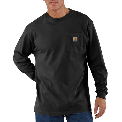 Carhartt Men's Loose Fit Heavyweight Long-Sleeve Pocket T-Shirt, Black, 4XL/Tall