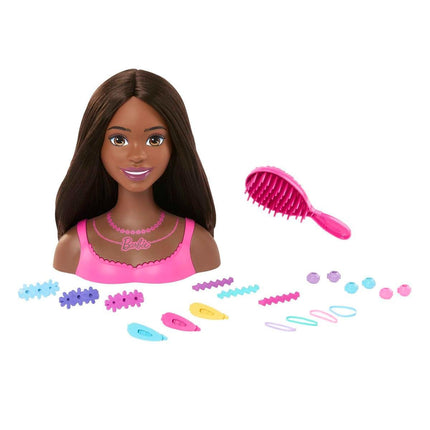 Barbie Doll Styling Head, Brown Hair with 20 Color