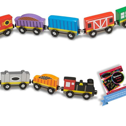 8-Piece Magn e tic Wooden Train Set Bundle with 1 