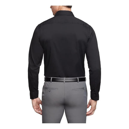 Van Heusen Men's Dress Shirt Regular Fit Stain Shield Stretch, Old Black, 14"-14.5" Neck 32"-33" Sleeve