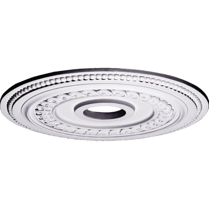 Ekena 18" OD x 3 3/8" ID x 7/8" P Oldham Ceiling Medallion (Fits Canopies up to 8 5/8"), Polyurethane, Primed