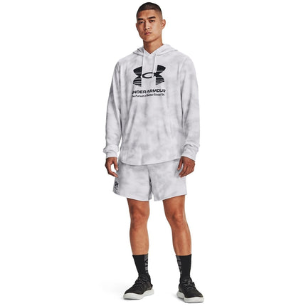 Sudadera con capucha Under Armour UA Rival Terry Novelty - 1377185-100 - Blanco/Gris niebla/Negro - L