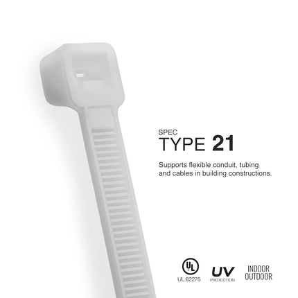 TR Industrial Multi-Purpose Cable Ties (100 Piece), 14", Natural