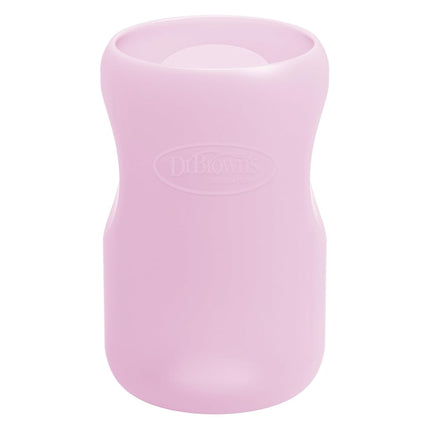 Funda para biberón de vidrio de cuello ancho Dr. Brown's, rosa claro, 9 onzas