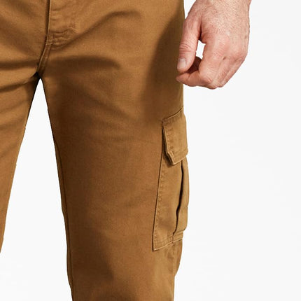 Dickies Mens Tough Max Duck Cargo Work Utility Pants, Stonewashed Brown Duck, 32W x 32L US, Stonewashed Brown Duck, X-Small