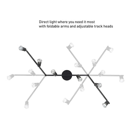 Globe Electric 59693 Payton 6 Foldable Track Lighting Painted, Matte Black