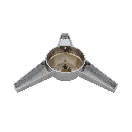 United Pacific 10309 Chrome Plastic 8 Inch Rear Axle Cover Hub Cap with 3 Extra Large Bar Straight Spinner