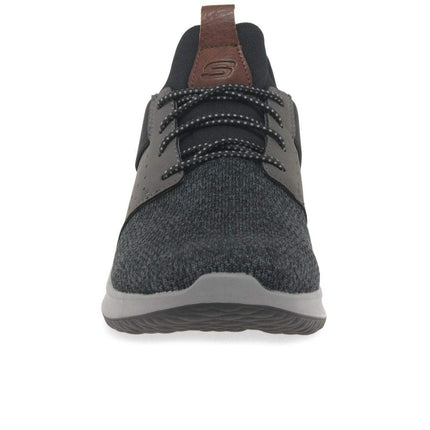 Skechers Men's Delson Camben Trainers, Black Gray Mesh W Synthetic, 6 UK