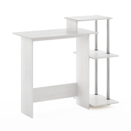 Furinno Laptop Notebook Computer Desk, Engineered Wood, White Oak/Stainless Steel, 39.62 (D) x 100.58 (W) x 85.34 (H) cm