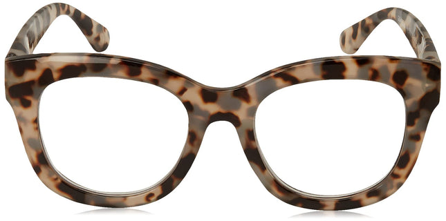 Peepers by PeeperSpecs Women's Center Stage Oversized Blue Light Blocking Reading Glasses, Gray Tortoise, 51