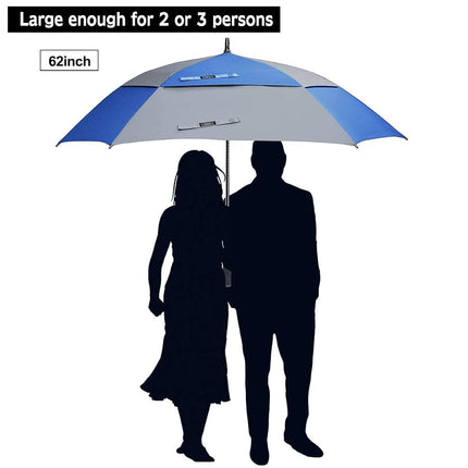 G4Free Extra Large Golf Umbrella 62/68 inch Vented Square Umbrella Windproof Auto Open Double Canopy Oversized Stick Umbrella