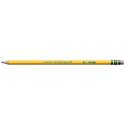 Dixon Ticonderoga Wood-Cased #2 HB Pencils, Pre-Sharpened, Box of 12, Yellow (13806)