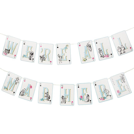 Talking Tables Reusable Alice in Wonderland Double-Sided Party Garland Paper Bunting Afternoon Tea Party Decorations Mad Hatter Room Decor, Birthday, Baby & Bridal Shower, Wedding Decorations, 3m