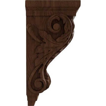 Ekena CORW05X07X14ACGM 5-Inch Width x 7-Inch Depth x 14-Inch Height Large Acanthus Wood Corbel - Mahogany