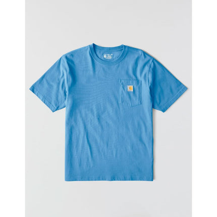 Carhartt Men's Loose Fit Heavyweight Short-sleeve Pocket T-shirt, Tranquil Blue, XS