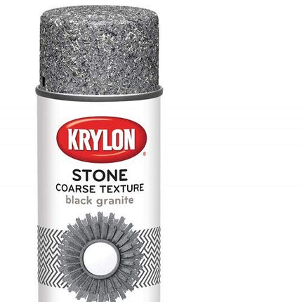 Krylon K18201 Make It Stone! Textured Aerosol Spray Paint, 12-Ounce, Black Granite
