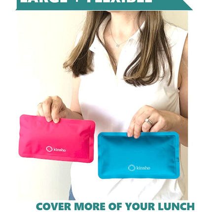 Ice Pack for Lunch Box, Kids Bag and Bento Boxes, Reusable and Refreezable Soft Slim Pouches for Travel, School, Work or Camping, Long Lasting Cold, Flexible | (Pink Turquoise)…