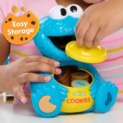 Just Play Sesame Street Le bocal à biscuits de Cookie Monster, 12 pièces, plus de 20 phrases et sons, apprentissage et éducation, jouets pour enfants de 2 ans et plus