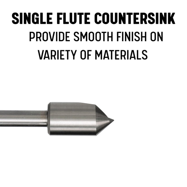Drill America DEWSFC Series High-Speed Steel Countersink, 1 Flute, 1/4" Shank Diameter, 1/4" Size, 60 Degrees Angle (Pack of 1)