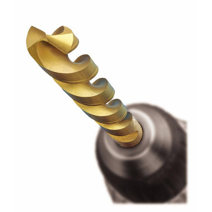 BOSCH TI2142 Broca de metal con revestimiento de nitruro de titanio de 1 pieza, de 6.0 mm x 9.8 cm, con vástago reducido de 9.5 mm para aplicaciones en aceros al carbono de gran calibre, metal de calibre ligero, madera dura