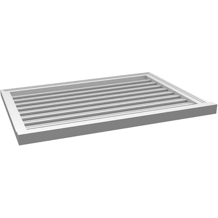 40"W x 28"H Rectangle Surface Mount PVC Gable Vent: Functional, w/ 2"W x 2"P Brickmould Sill Frame