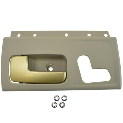 TRQ Front Interior Door Handle Beige & Gold LH & RH Pair Kit for Lincoln Town Car