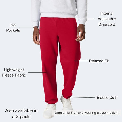 Hanes Men's EcoSmart Fleece Sweatpant, Deep Red, M