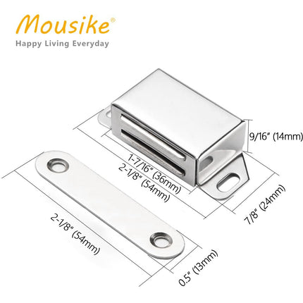 Moosike Cabinet Magnets 30lb Stainless Steel Magnetic Door Catch with Strong Magnetic for Kitchen Cupboard Wardrobe Closet Cabinet Door Drawer Latch(2.1"(Silver 20 Pack)