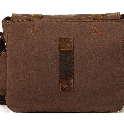 Sechunk Men's Canvas Messenger Bags, coffee, 13.3