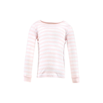 Ensemble de pyjama en coton pour bébé fille Hudson Baby, rayures rose tendre, 8 ans