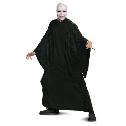 Disguise 107739D Voldemort, Official Harry Potter Wizarding World Adult Robe and Mask Halloween Costume Sized, Solid, Black, X-Large (42-46)