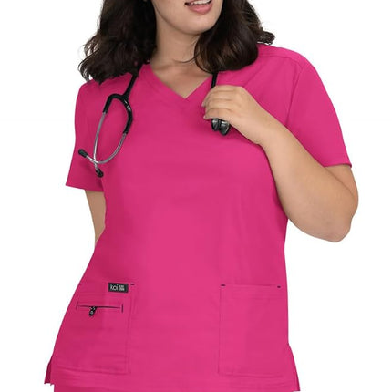 KOI Basics 373 Women's Becca Top, Flamingo, XL