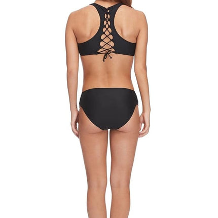 Body Glove Women's Smoothies Nuevo Contempo Solid Full Coverage Bikini Bottom Swimsuit, Black, X-Large