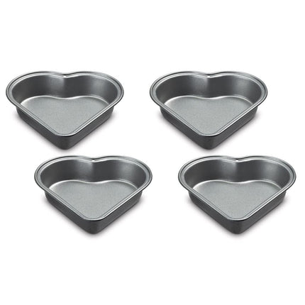 Cuisinart Juego de Mini Moldes de Corazón de 4 Piezas, Pequeño, Negro