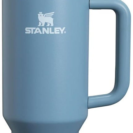 Vaso Stanley Quencher H2.0 con asa y pajita de 40 oz | Tapa Flowstate de 3 posiciones | Compatible con portavasos para viajes | Vaso aislado de acero inoxidable | Sin BPA | Índigo