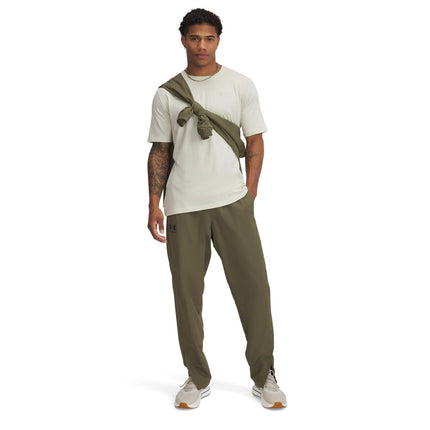 Under Armour Men's Rival Woven Windbreaker Pant, Weather-Resistant Tracksuit Bottoms, Lightweight and Comfortable Men's Joggers,Marine OD Green/Marine OD Green/Black,MD