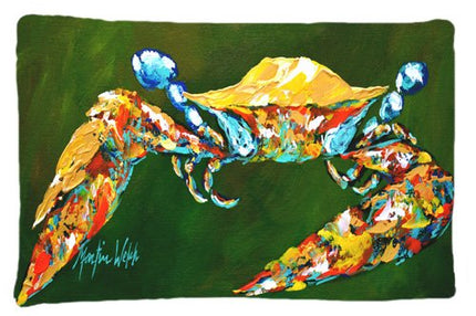 Caroline's Treasures MW1157PILLOWCASE Go Green Crab Moisture Wicking Fabric Standard Pillowcase, Large, Multicolor