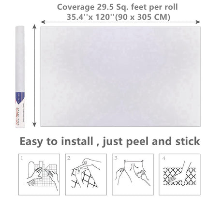 Arthome 35.4''x120'' White Contact Paper, Self-Adhesive Wallpaper Waterproof Gloss PVC Vinyl, Oil Proof, White Vinyl Paper for Furniture Cover Surface, Countertop, Kitchen, Shelf Liner