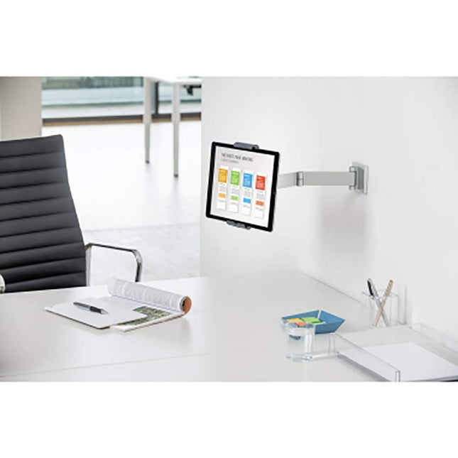 Durable Aluminium Tablet Wall Arm Mount - Universal Bracket for 7-13" iPad, Samsung, Surface & More - Anti Theft Lock & Rotatable 360° - Shelf Mounted Pro Holder