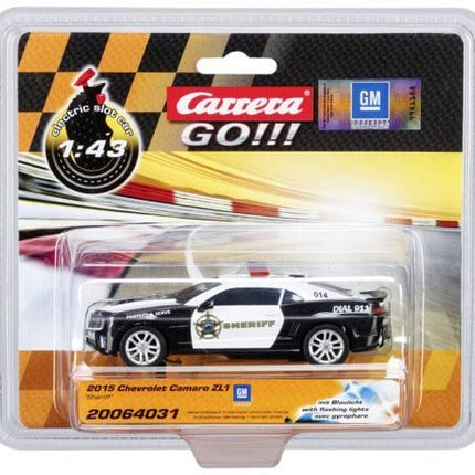 Carrera Go!!! 20064031 2015 Chevrolet Camaro ZL1 Sheriff 1:43 Scale Slot Car, With Flashing Lightbar, Suitable For Ages 6 Years+